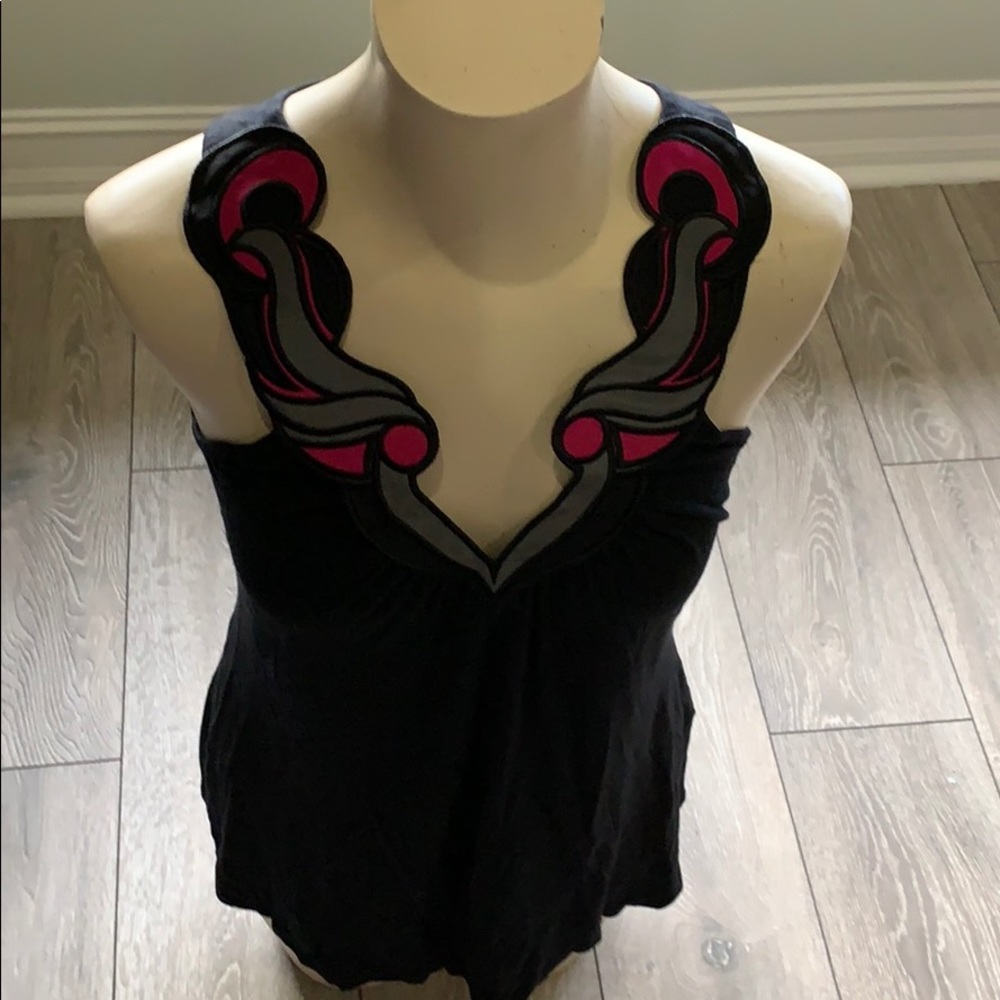 Black halter top.